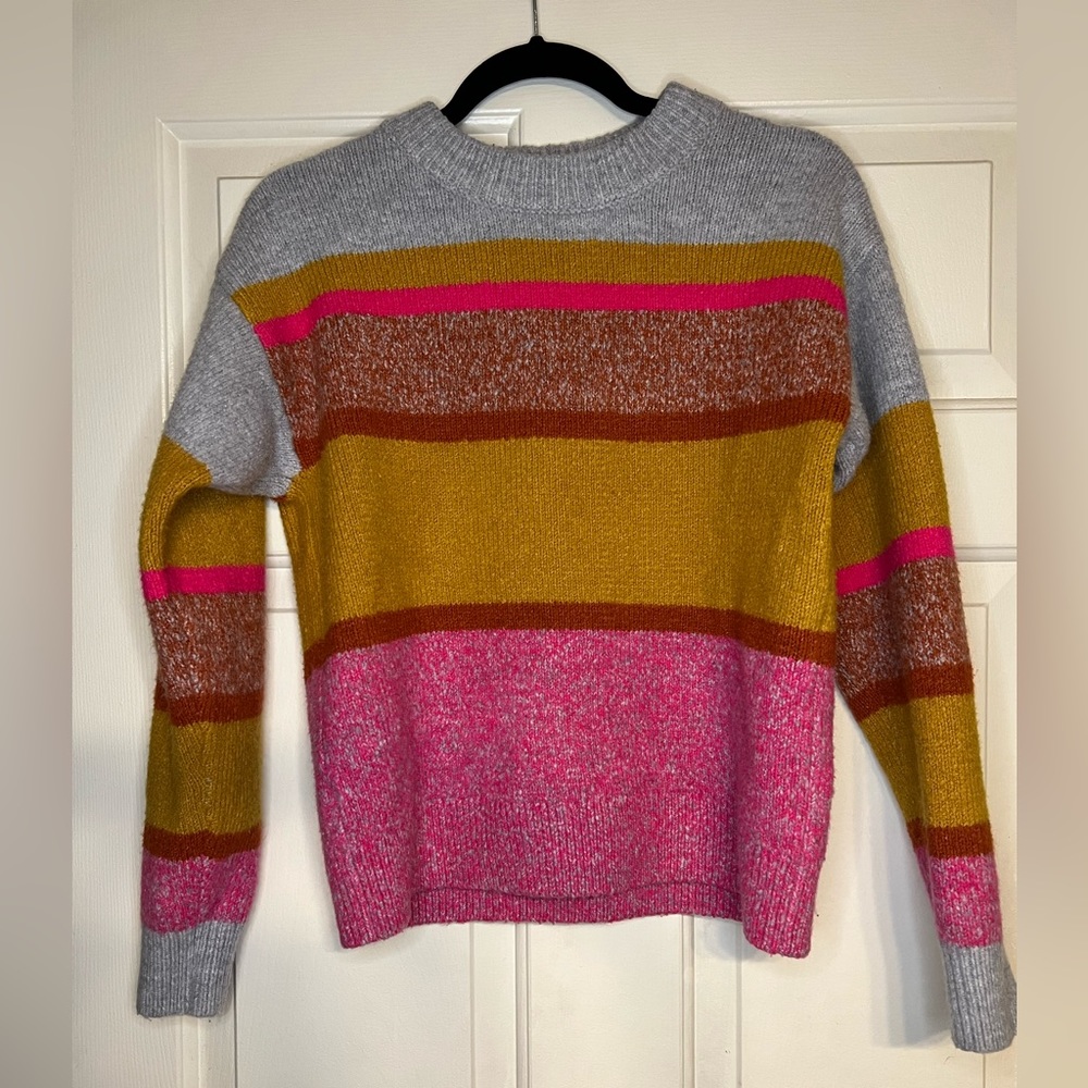 Loft Lou & Grey Pink and Yellow Bright Sweater Super Soft Cute Women’s